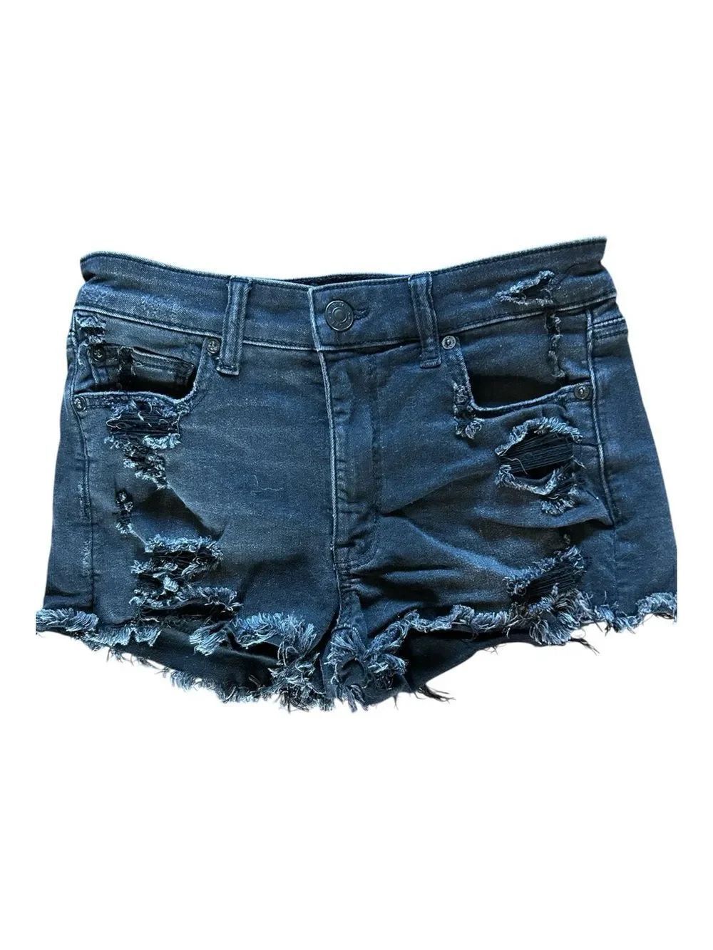 American Eagle Outfitters Black Hi Rise Shortie Shorts